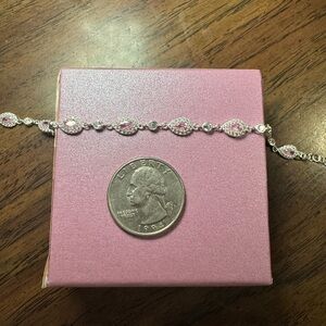 Elegant Pink and Silver Bracelet